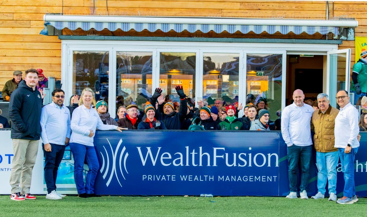 WealthFusion and Ealing Trailfinders representatives at the partnership announcement